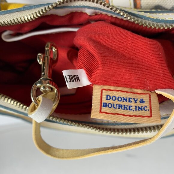 HTF Vintage DOONEY BOURKE Double Pocket Front Graffiti Shoulder Bag + Charm - Picture 12 of 16